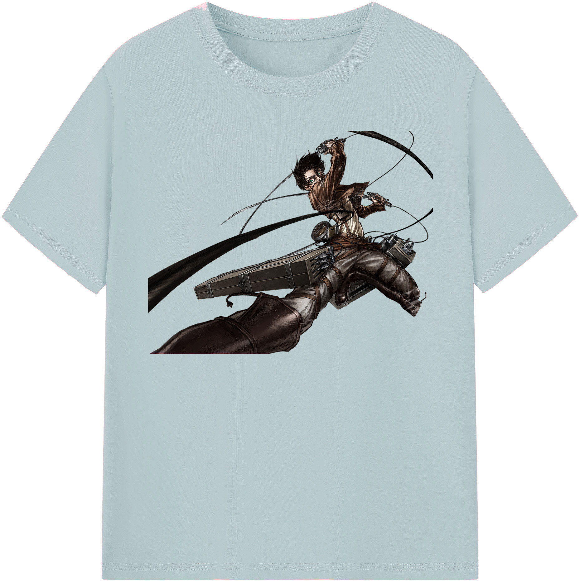 （画像用） 進撃の巨人 エレン･イェーガー Attack on Titan Eren Jäger 綿100％半袖Tシャツ（フロントプリント）